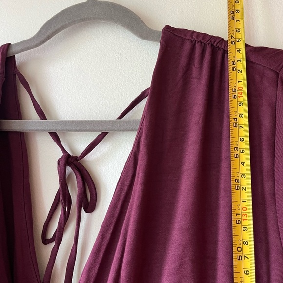 Old Navy Plum Maxi Dress XXL Smocked Waist Long Sleeve V-Neck Boho New NWT - Picture 7 of 15